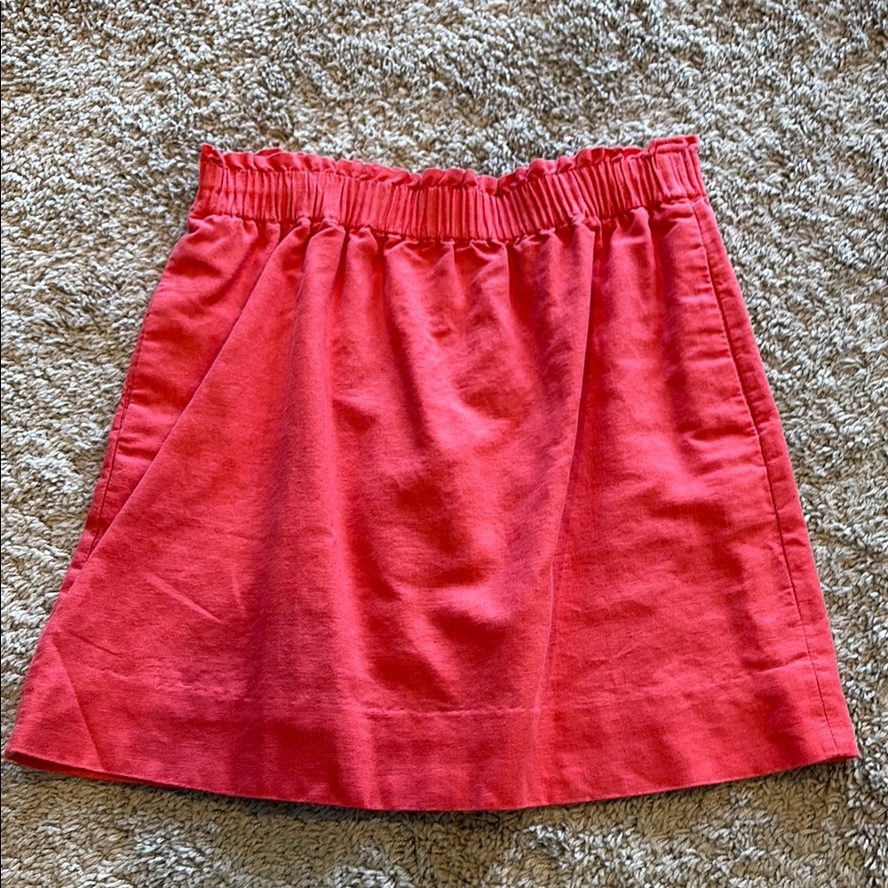 Coral Linen Blend Skirt